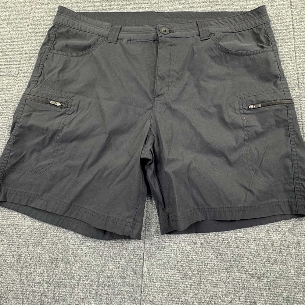 Eddie Bauer Womens 16 Black Cargo Hiking Shorts EBW12SH305 Nylon Stretch
